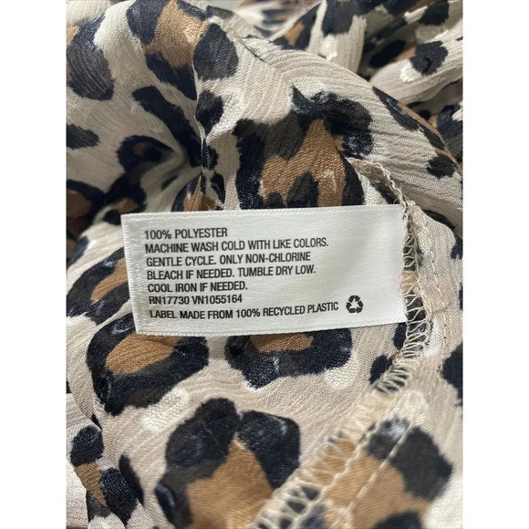 A New Day Womens Leopard Print Top Plus Size XXL Sheer Neutral Animal Print Boho - Picture 11 of 12